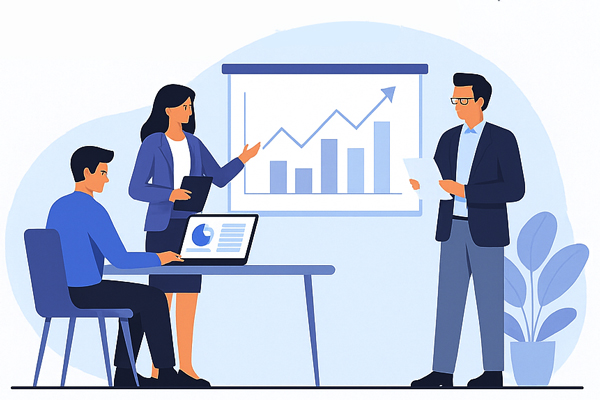 Team collaborating illustration